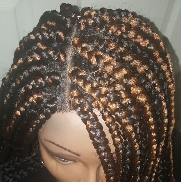 New Handmade Box Braid Crochet Wig w/Lace Closure - Picture 10 of 13